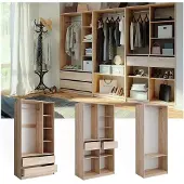 Vicco Elmo Garderobekast – 280 x 200 cm Set van 3 Sonoma