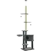 PawHut Kraboom met sisalpalen, kattenkraboom, klimboom, donkergrijs