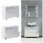 Vicco Wastafelonderkast Ilias Wit Hoogglans 80 x 60.8 cm, Model 41482