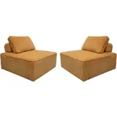 Sweeek Fauteuils corduroy 1 zitplaats (set van 2) Mosterdgeel