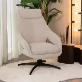 Label51 Maxwell Fauteuil - Naturel - Chenille - One Size - - - Met Armleuning