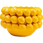 Kare design decoratieve plantenbak Lemon Juice, hoogte 22 cm, Ø 34 geel Juice, geel / oranje, Woon-/ Eetkamer, Kunststof, Design