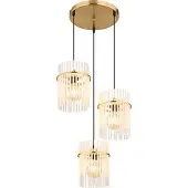 Globo Lighting Gouden hanglamp Gorley rond met glas 3-lichts