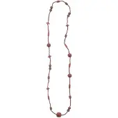 Behave – Ketting – Hout – Ovale kralen – Aardetinten – 88 cm