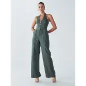 BWLDR Jumpsuit 'Amie' olijfgroen