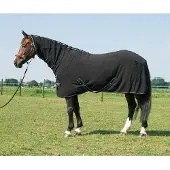 Harry's Horse Fleecedeken Deluxe Met Hals - Zwart_215 cm