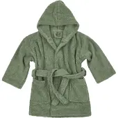 Meyco basic badstof badjas forest green Groen Jongens/Meisjes Katoen Capuchon - maat 86/92