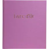 Exacompta gastenboek Pop'N Co Lilac, 70 vellen, Clairefontaine, gouden rand & "Livre d'or" reliëf, doos