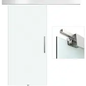 HOMCOM Schuifdeur alu/veiligheidsglas eenzijdig gesatineerd 205 x 102,5cm