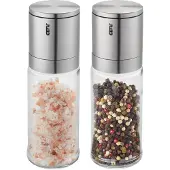 GEFU LAMOLA Zout- en Pepermolenset 16,6 cm – 2-delig – Keramisch Maalwerk – RVS/Glas