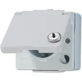 JUNG JG APWG WG 600 Schuko-stopcontact 620WSL met veiligheidsslot, grijs