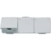 JUNG JG APWG WG 600: Schuko-stopcontact, 623W, 3-voudig, horizontaal