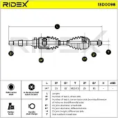 RIDEX 13D0098 Aandrijfas