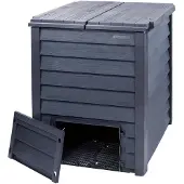 Garantia Thermo-Wood composter 600L antraciet houtlook incl. vloerrooster