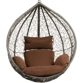 HOME DELUXE Mand hangstoel Polyrattan CIELO - Met kussens + ketting