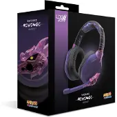 Lexip X TSUME Naruto Shippuden Headset 1 Over Ear headset Kabel, Bluetooth Stereo Zwart/lila Headset, Volumeregeling, Microfoon uitschakelbaar (mute) Gamen