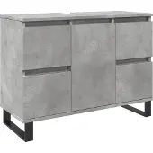 vidaXL Badkamerkast 80x33x60 cm bewerkt hout betongrijs