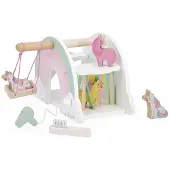 Janod - Unicorn - Eenhoorn wasstraat - Inclusief 4 eenhoornfiguurtjes en 2 accessoires