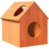 vidaXL Kattenhuis 41x50x50 cm massief grenenhout wasbruin