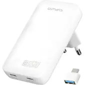 4smarts USB-oplader 65 W 2x USB-C, USB-A Quick Charge, USB PD Wit Binnen GaN, USB Power Delivery (USB-PD)