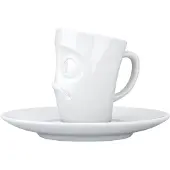 Fiftyeight espresso kop en schotel 80 ml met verbijsterd gezicht