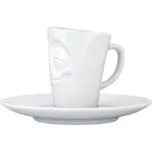 Fiftyeight espresso kop en schotel 80 ml met gelukkig gezicht