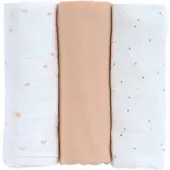 Lassig Mull doeken Swaddle & Burp Blanket L GOTS Moon peach