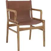 Bloomingville Ollie Lounge Stoel, Bruin, Leer