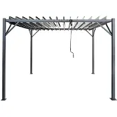 Garden Point Antracietkleurige pergola voor terras Thasos 3x3 m