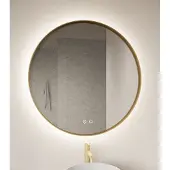 Gliss Design Athena ronde spiegel mat goud 120cm met verlichting en verwarming