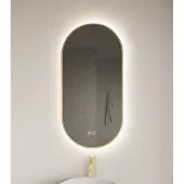 Gliss Design Aura ovale spiegel 40x100cm met LED-verlichting en verwarming goud