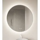 Gliss Design Athena ronde spiegel mat wit 100cm met verlichting en verwarming