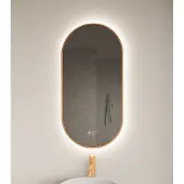 Gliss Design Aura ovale spiegel 50x100cm met LED-verlichting en verwarming koper