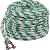 Jero Marine 12mm x 40m Zeilval met Gesplitste Sluiting Wit-Groen
