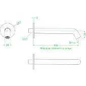 Ivy Aia Algemeen Baduitloop 23cm 1/2" aansluiting, inkortbaar Geborsteld nickel PVD