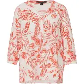 Comma Blouse oranjerood / wit