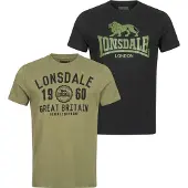 Lonsdale Bangor Short Sleeve T-shirt 2 Units Veelkleurig S Man