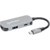 Manhattan USB-C auf HDMI 3-in-1 Docking-Konverter USB-C dockingstation Geschikt voor merk (dockingstation): Universeel USB-C Power Delivery