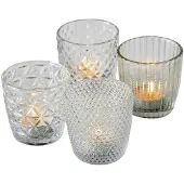 Boltze Windlicht Marilu 4-delig Transparant H7,5cm Dia 7,5cm transparant