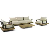Santika Furniture Santika Supreme/Supralux 130 cm stoel-bank loungeset 4-delig
