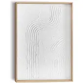 Reinders - Curves - Reliëf Art Schilderij - 40 x 30 cm Wit
