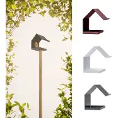 Alberts 355081 Vogelhuisje met puntdak | Stalen nestkastje in verschillende trendy kleuren | Vogelnestje om op te hangen of neer te zetten | Afmeting 145 x 150 x 180 mm