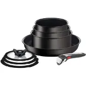 Tefal Ingenio Unlimited L39590, Mixset, Zwart, Aluminium, Titanium coating, Zwart, Glas