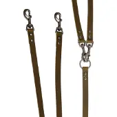 Animal Boulevard AB30178 leren 2‑hondenlijn olijf 20mm x 105cm