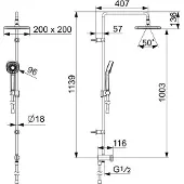 Hansa Basicjet - Regendouche set Style 200, ECO, chroom 44380300