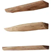 Molecule Wandschap Edge 60 cm set/3 Massief Acacia Naturel