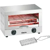 Bartscher roestvrijstalen broodrooster/oven, eenvoudig in gebruik. 1.700 watt / Timer: 15 minuten
