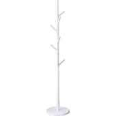 QUVIO Staande kapstok hout - 175 cm hoog - 8 ophanghaken - Wit