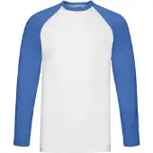 Fruit Of The Loom Heren baseball t-shirt met lange mouwen