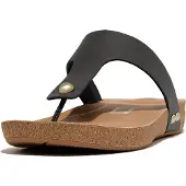 FitFlop Iqushion Leather Toe-post Slippers